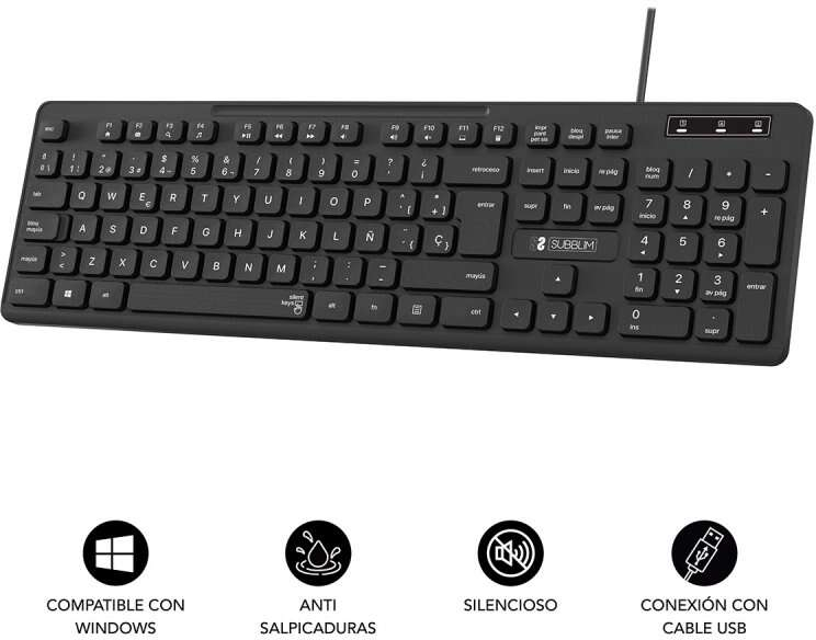 Imagen extra Subblim Teclado Business Slim Silencioso Teclas de Bajo Perfil