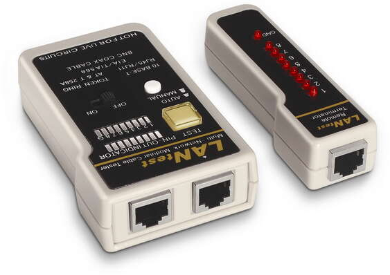 Testeador de Cables RJ11 RJ12 RJ45 y Coaxial