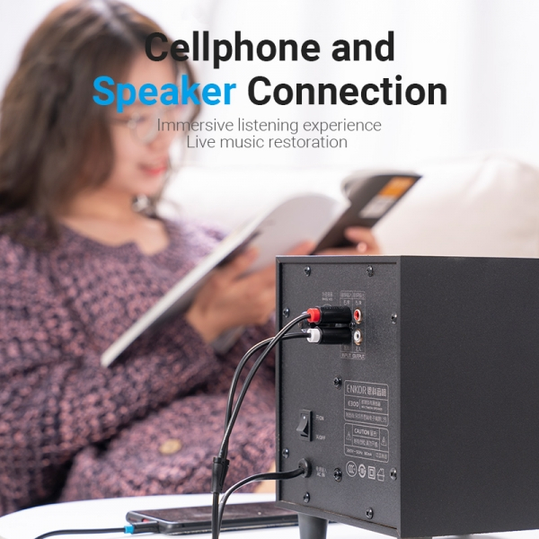 Imagen extra Cable Estereo Jack 3.5mm Macho a 2x RCA Macho - 3 metros 