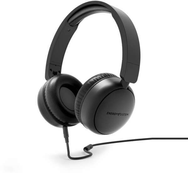 Energy Sistem Auriculares de Diadema - Cable Extraible - Microfono - Asistente de Voz - Negro