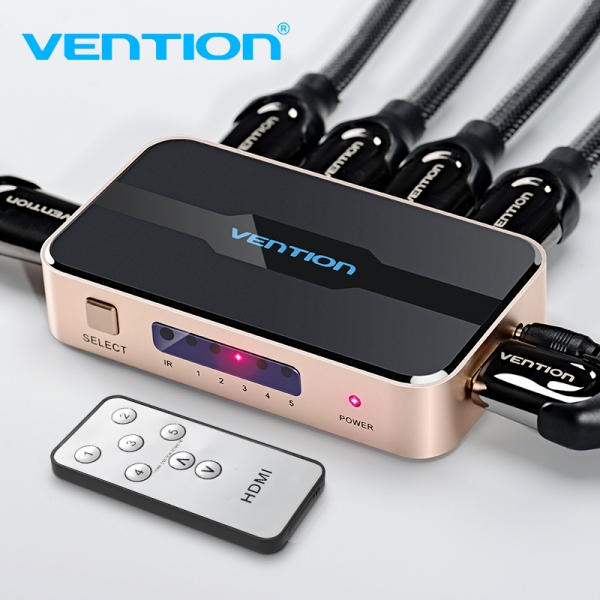 Imagen extra Vention Duplicador HDMI Hembra a HDMI Macho 5x - Dorado
