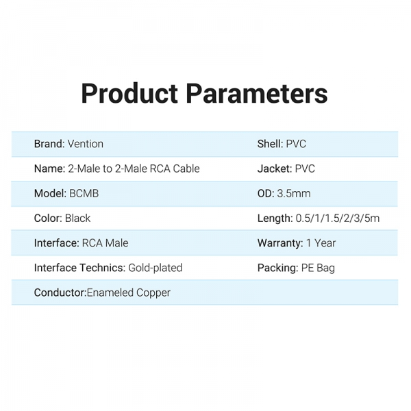 Imagen extra Cable Estereo 2x RCA Macho a 2x RCA Macho - 50 cm