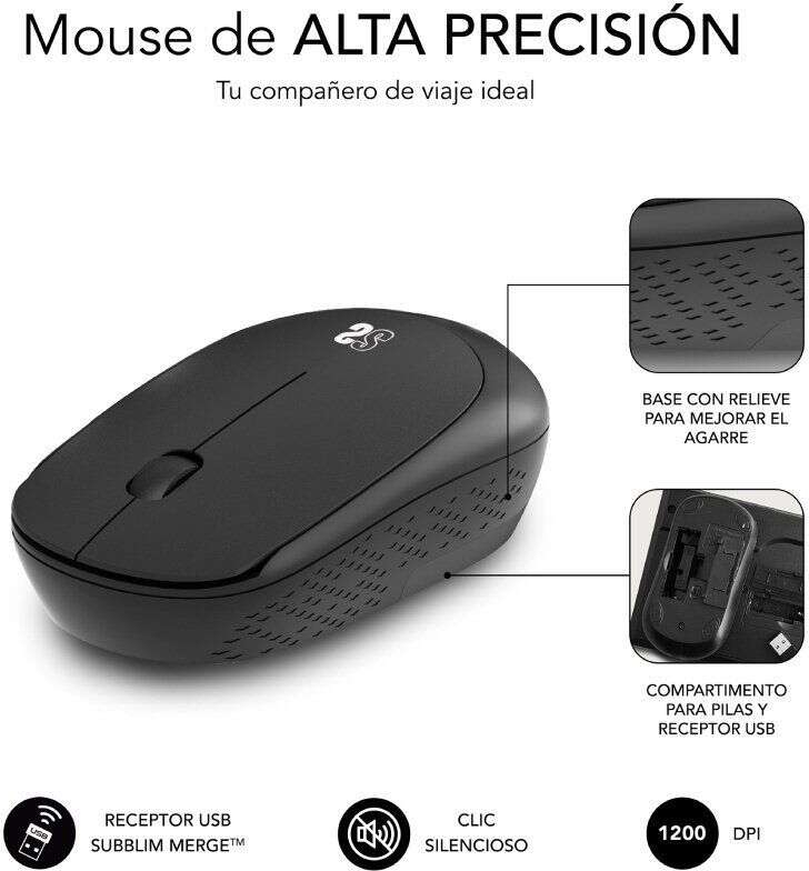 Imagen extra Subblim Alfombrilla de escritorio Harmony de 80x30 cm Negro