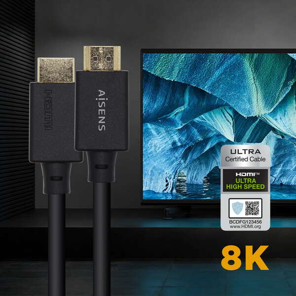 Imagen extra Aisens Cable HDMI V2.1 Certificado Ultra Alta Velocidad 8K@60Hz 48Gbps - A/M-A/M - 3m - 