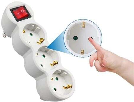 Imagen extra Regleta con Interruptor de 3 Enchufes. Elbat