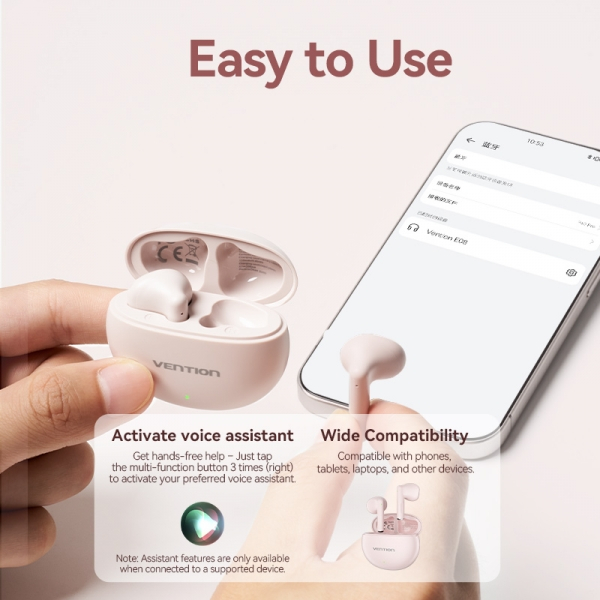 Imagen extra Vention Auriculares Bluetooth 5.3 con 6h Autonomia ELF 06 - Rosa