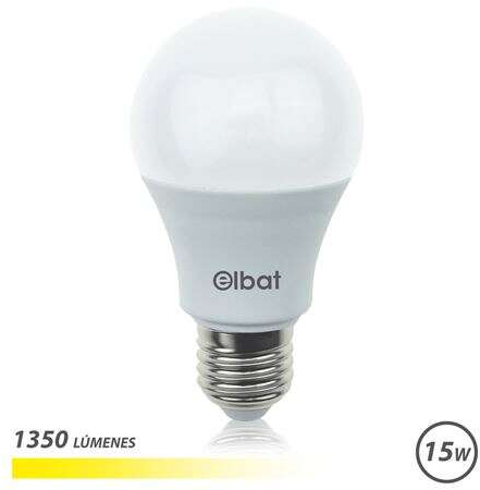 Bombilla LED A60 15W E27 1350lm - 3000K Luz Calida. Elbat 