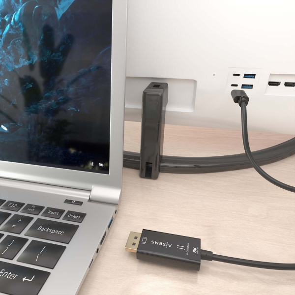 Imagen extra Aisens Cable Conversor Bidireccional USB-C a Displayport 8K@60Hz - USB-C/M-DP/M - 1.8m - 