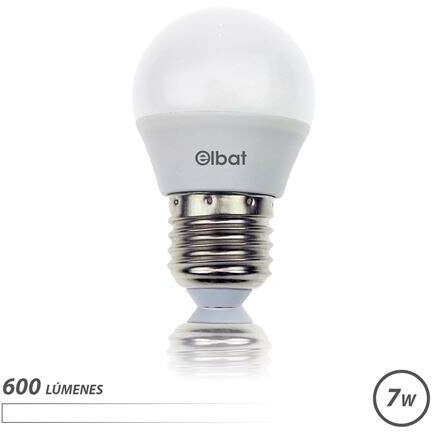 Bombilla LED - 7W - 600 Lumenes - 4000K Luz Blanca - E27. Elbat 