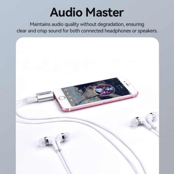 Imagen extra Vention Adaptador Audio Jack 3.5 Macho a 2x Jack 3.5 Hembra - Color Blanco