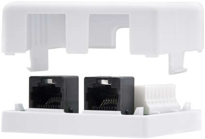 Imagen extra Nanocable Roseta de Superficie RJ45 Cat.6 UTP 2 Tomas