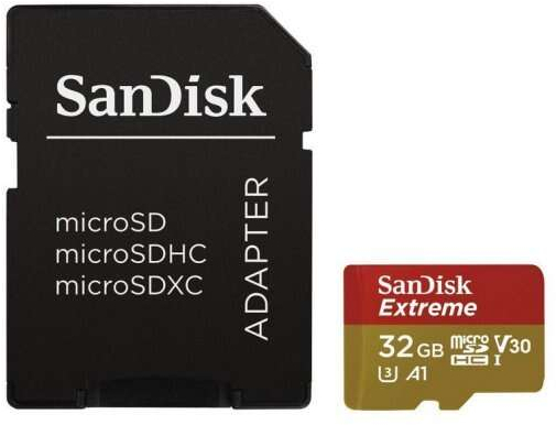 Imagen extra Sandisk Extreme Tarjeta Micro SDHC 32GB UHS-I U3 A1 Clase 10 100MB/s + Adaptador SD
