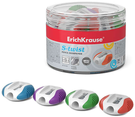 Imagen extra Sacapuntas S-TWIST con 2 Gomas de borrar laterales.