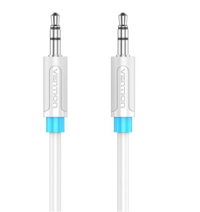 Cable Audio Jack 3.5mm Macho-Macho 0,8m Blanco