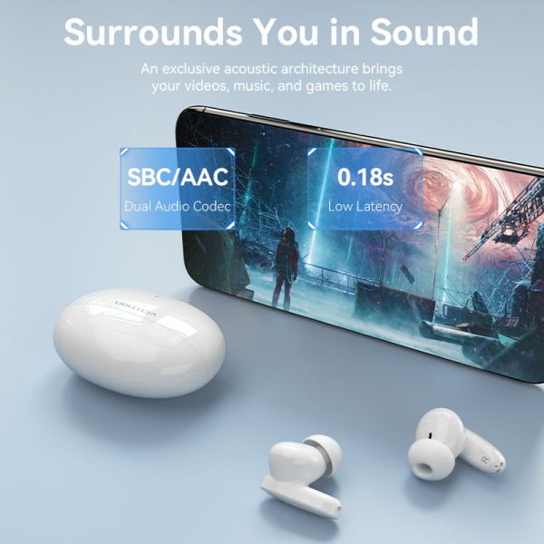 Imagen extra Vention Auriculares Bluetooth 5.3 con 7h Autonomia - Negro
