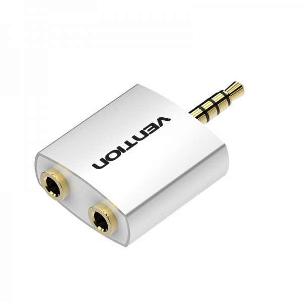 Imagen extra Vention Adaptador Audio Jack 3.5 Macho a 2x Jack 3.5 Hembra - Color Blanco