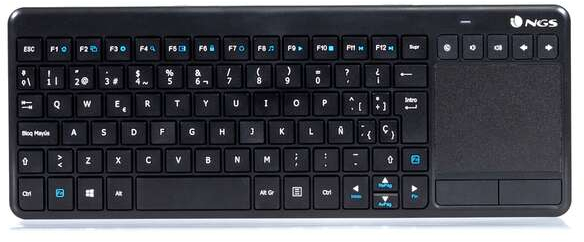 NGS TV Warrior Teclado Multimedia Inalambrico con Touchpad 2.4 GHz Negro