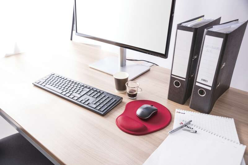 Imagen extra Trust BigFoot Alfombrilla Raton Ergonomica con Reposamuñecas de Gel 23.6x20.5 cm Rojo