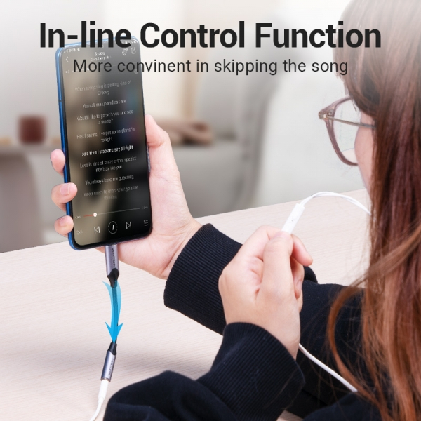 Imagen extra Adaptador Audio Jack 3.5mm Hembra a USB-C - 10 cm