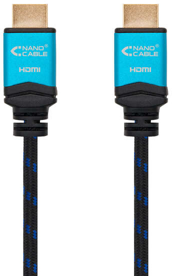 Imagen extra Nanocable Cable HDMI v2.0 Macho a HDMI v2.0 Macho 7m - 4K@60Hz 18Gbps - Alta Velocidad - Recubierto Nylon Trenzado - /Azul
