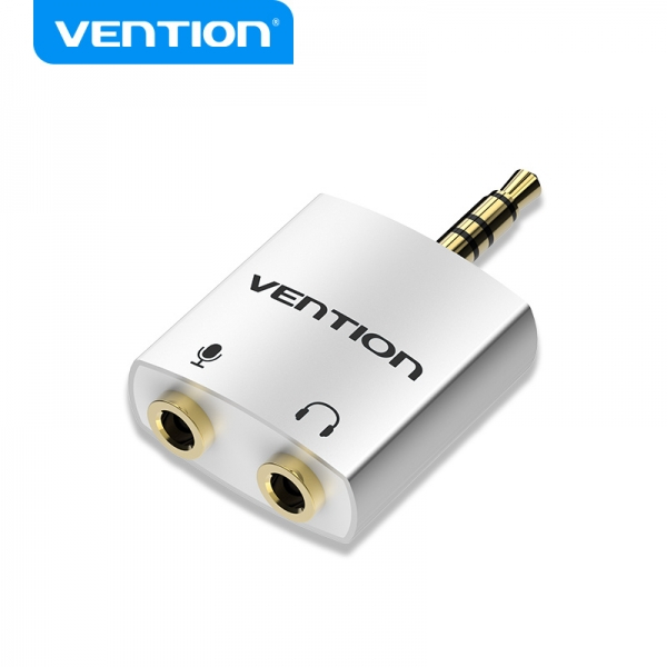 Vention Adaptador Audio Jack 3.5 Macho a 2 x Jack 3.5mm Hembra - Color Blanco