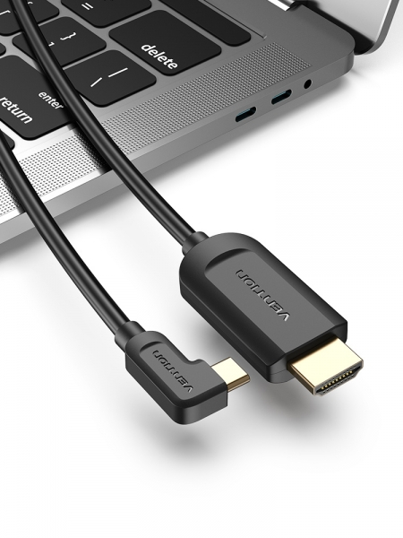 Imagen extra Vention Cable USB-C Macho a HDMI 2.0 Macho Angulo Recto - 1.5m - 