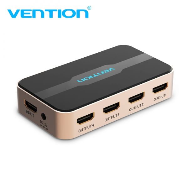 Imagen extra Vention Duplicador HDMI Macho a 4xHDMI Hembra - Dorado