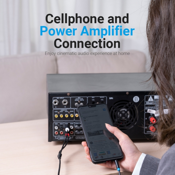 Imagen extra Cable Estereo Jack 3.5mm Macho a 2x RCA Macho - 10 metros