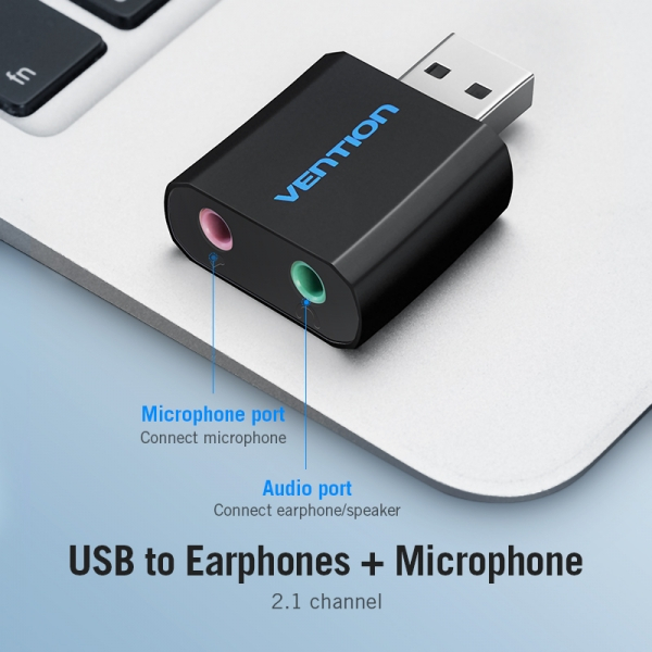 Imagen extra Vention Tarjeta de Sonido 2.1 USB - Negro