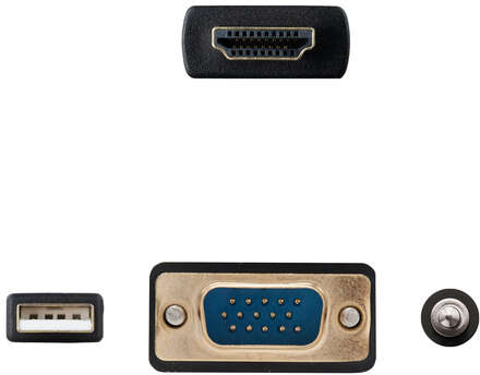 Imagen extra Cable adaptador de HDMI a VGA con audio y USB, de 1.8 metros