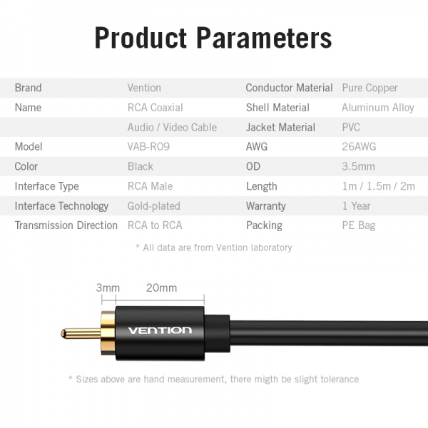 Imagen extra Cable Estereo RCA Macho a RCA Macho - 1 metro 