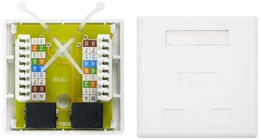 Imagen extra Nanocable Roseta de Superficie RJ45 Cat.6 UTP 2 Tomas