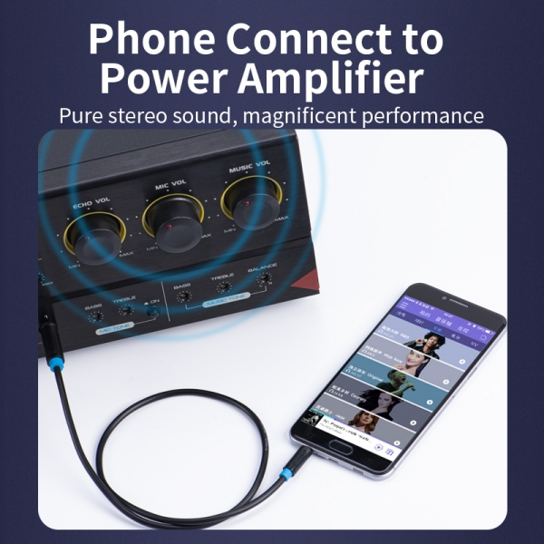 Imagen extra Cable Estereo Jack 6.5mm Macho a Jack 3.5mm Macho - 2 metros 