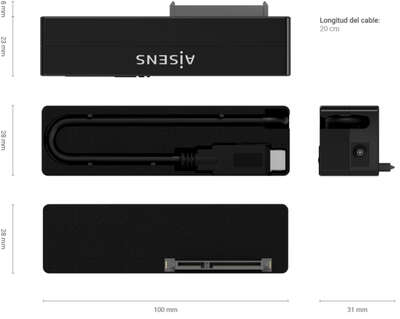 Imagen extra Adaptador SATA a USB-C para Discos SATA con alimentacion