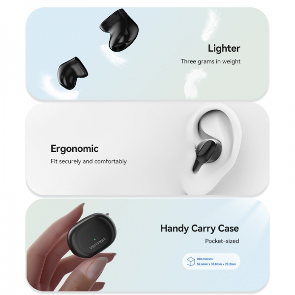 Imagen extra Vention Auriculares Bluetooth 5.3 con 6h Autonomia - Tiny T12 - Blanco