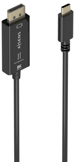 Aisens Cable Conversor Bidireccional USB-C a Displayport 8K@60Hz - USB-C/M-DP/M - 1.8m - 
