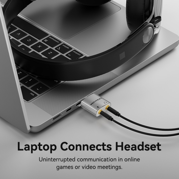 Imagen extra Vention Adaptador Audio Jack 3.5 Macho a 2 x Jack 3.5mm Hembra - Color Blanco