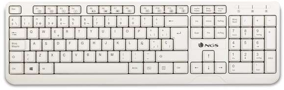NGS Spike Teclado USB con teclas multimedia Blanco