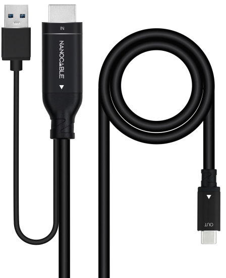 Nanocable Cable Conversor HDMI Macho a USB-C Macho - 1.8m - 