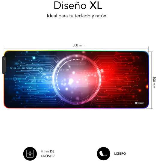 Imagen extra Subblim Alfombrilla de Escritorio Avanzada 80x30 cm (grosor 4mm)