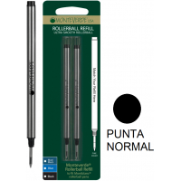 PACK 2 Recambios Roller Monteverde Compatible con Montblanc. Negro, Punta Media