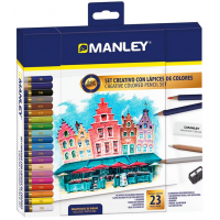 SET CREATIVO MANLEY LAPICES 23 PIEZAS