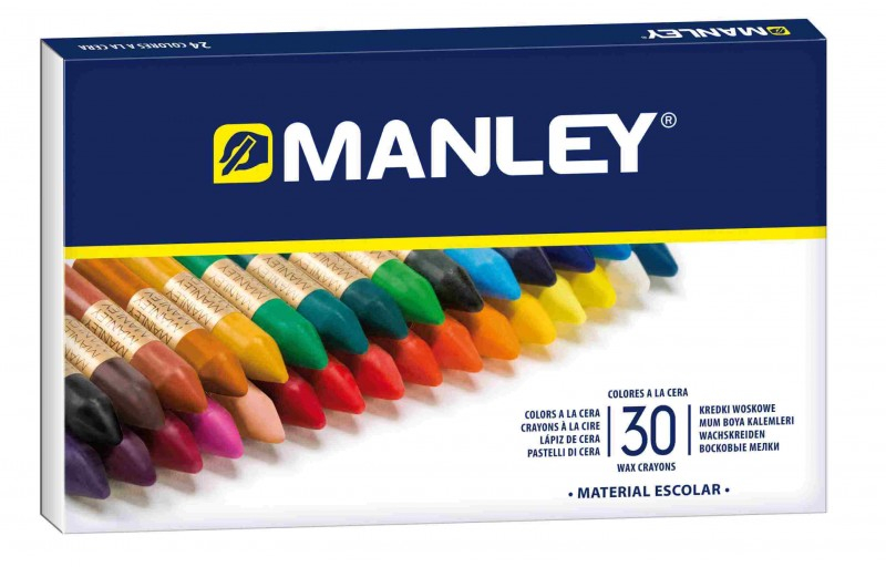 Caja de 30 Ceras Manley de colores surtidos