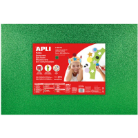 PACK 3 Goma Eva Purpurina Verde 60x40 cm
