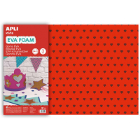 PACK 3 Goma Eva Impresa Purpurina Corazones 60x40 cm