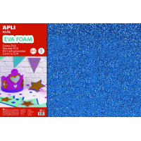 PACK 3 Goma Eva Purpurina Azul 60x40 cm