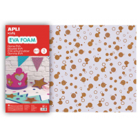 PACK 3 Goma Eva Impresa Purpurina Circulos 60x40 cm