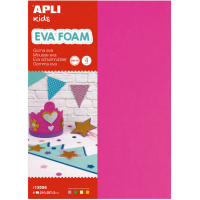 PACK 4 Planchas A4 de Goma Eva Fluorescente - Fucsia, Verde, Amarillo y Naranja