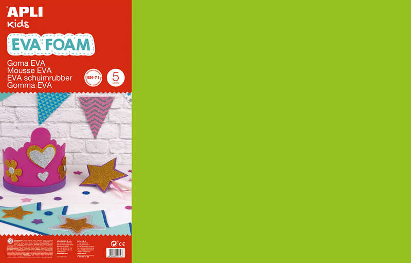 PACK 5 Goma Eva Verde Claro 60x40 cm