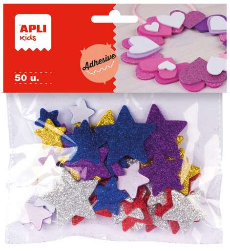 Apli Formas de Estrellas Adhesivas de Goma Eva - 50uds